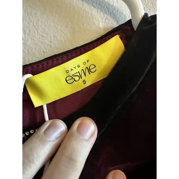 ESME THE GREAT GATSBY VELVET MIDI DRESS Size Small Whimsy Goth Holiday Keyhole - Picture 4 of 12